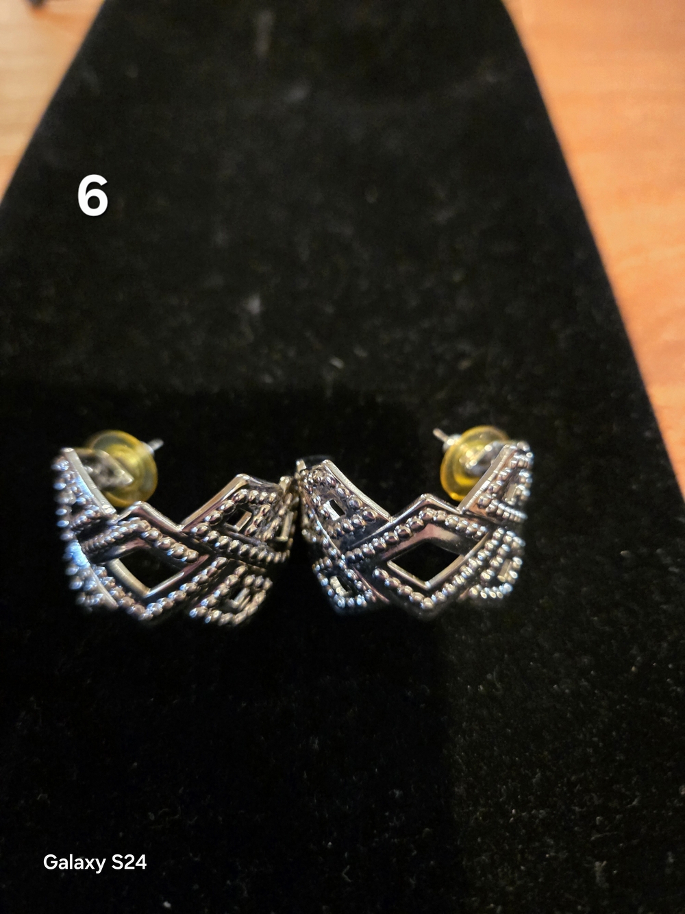 Sterling Silver Geometric Stud Earrings in Silver